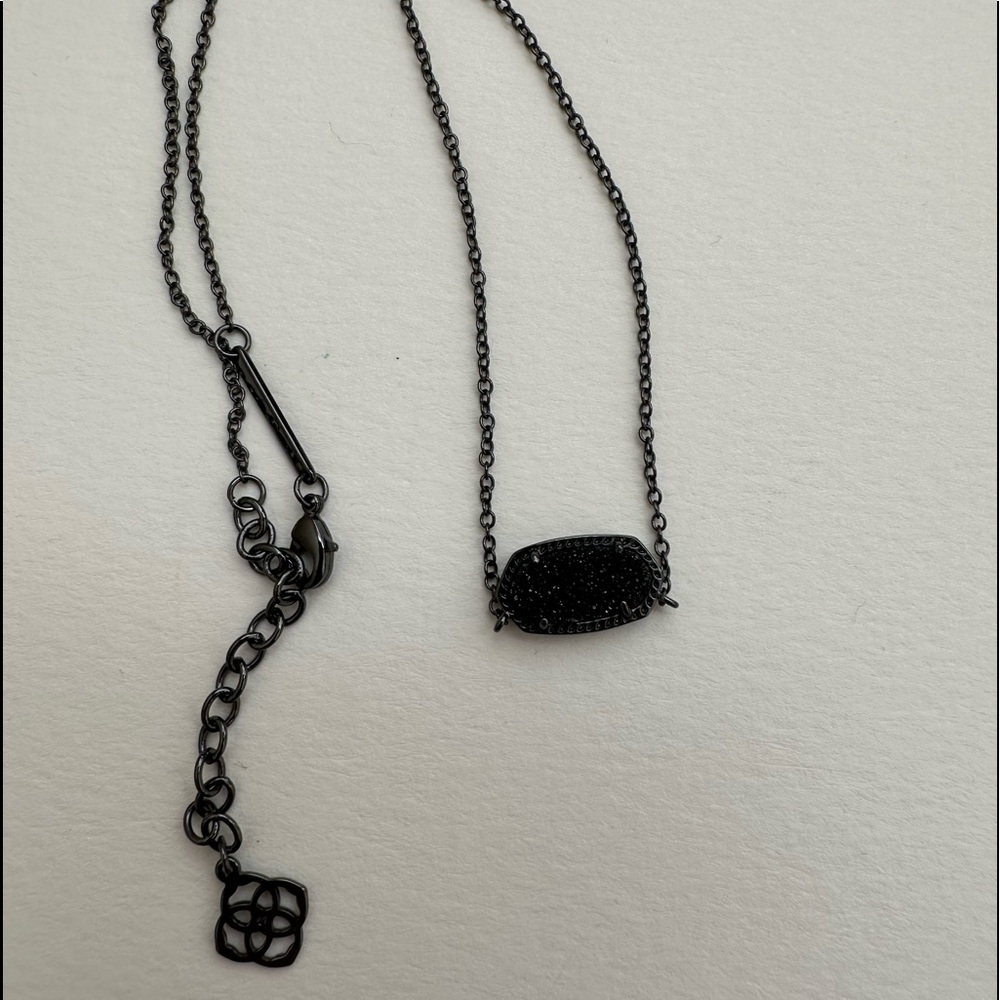 Kendra Scott Elisa Necklace in Black Drusy